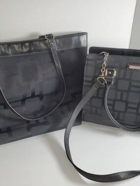 Nine West Black Jacquard Monogram Tote & Satchel bags *Bundle*